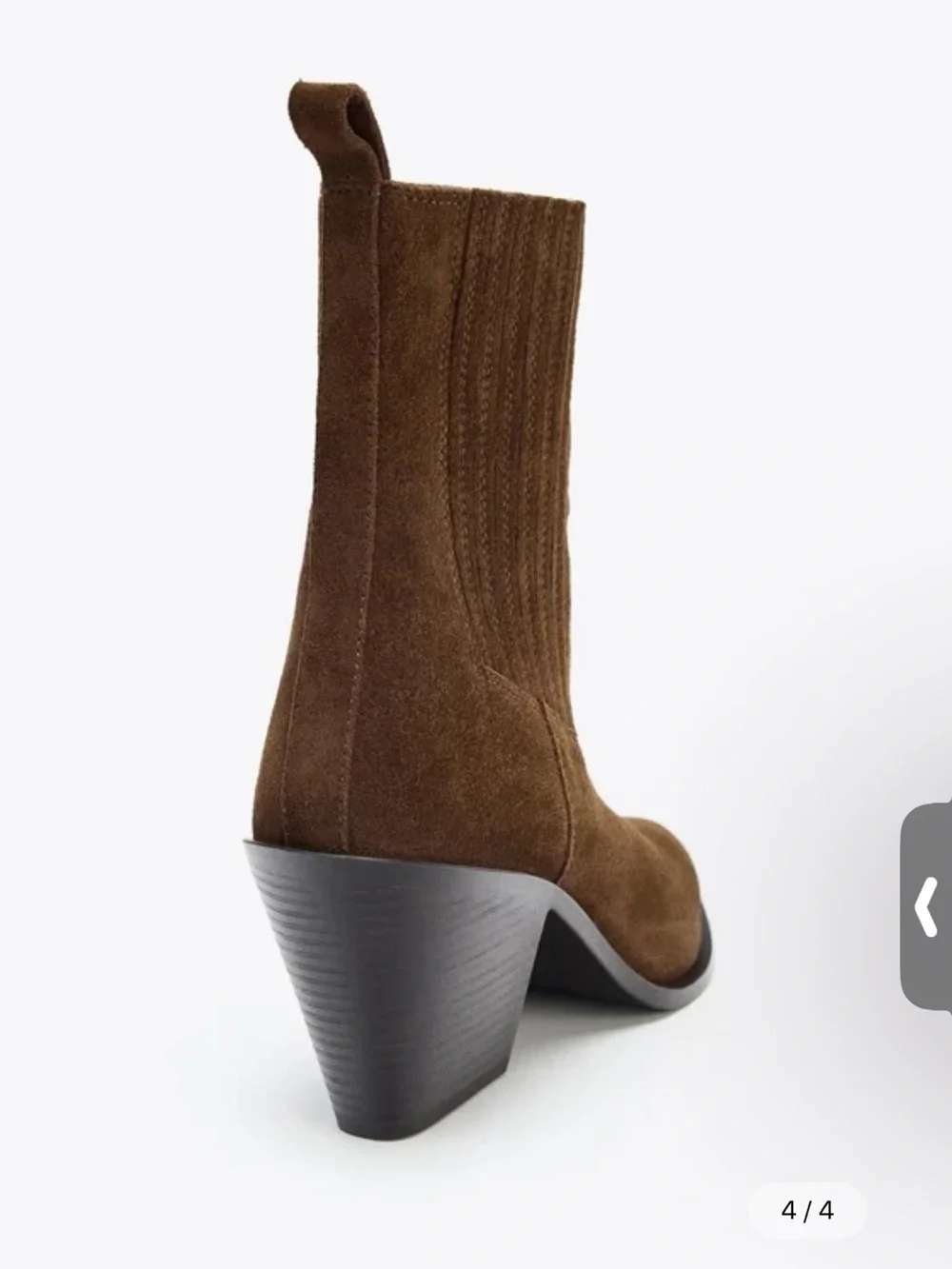 Zara Dark Brown Suede Pointed-Toe Ankle Boots